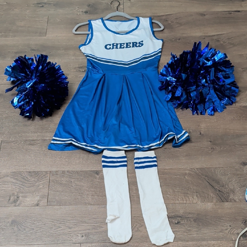 Blue Cheerleader Costume for Kids Teens Size Small Adult